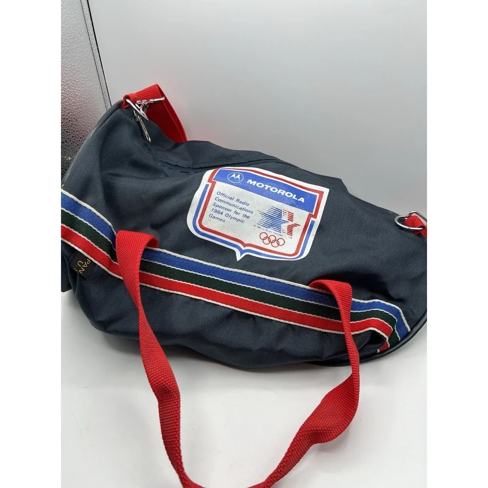 Lot Of 2 Vintage 1984 Official Radio Olympic Motorola Duffel Bag Gym Travel